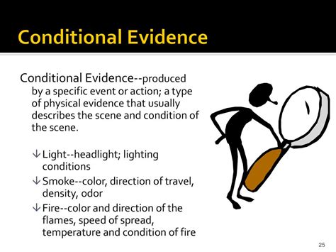 what is conditional evidence in forensic science