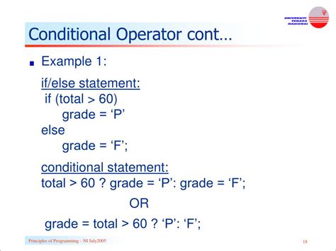 what is conditional operator in c explain with suitable example