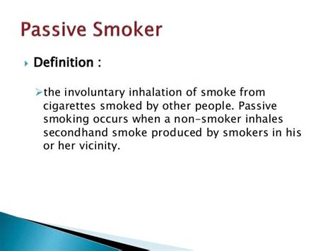 what is considered a passive smoker