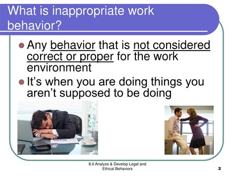 what is considered inappropriate behavior in the workplace