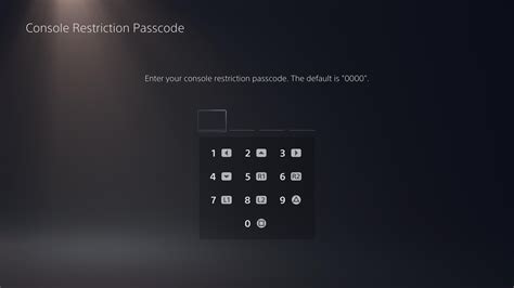 what is console restriction passcode ps5
