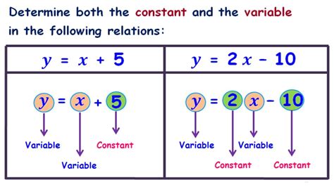 what is constant and variable