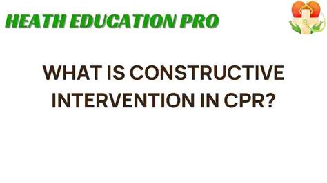 what is constructive intervention