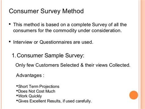 what is consumer survey method in demand forecasting