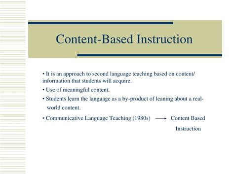 what is content based instruction approach