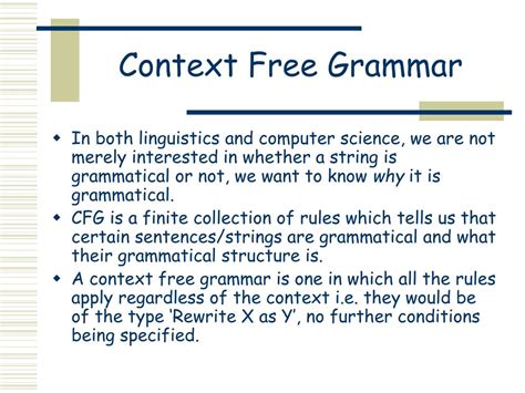 what is context free grammar explain with example