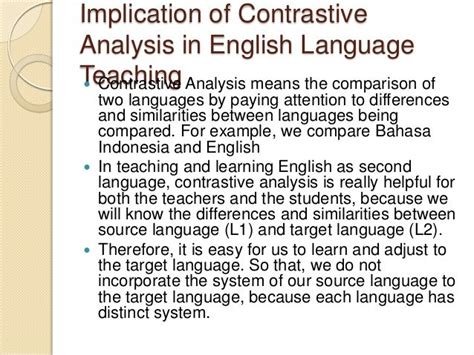 what is contrastive and error analysis in english language teaching