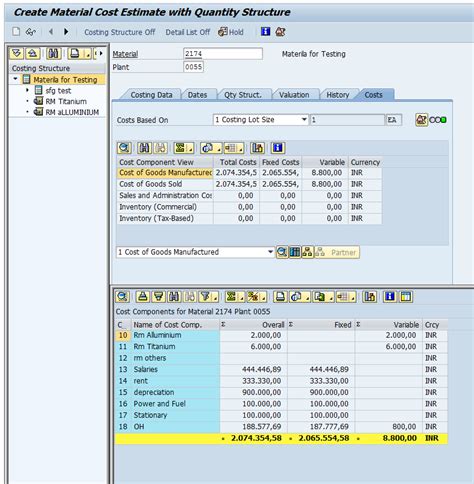What Is Cost Component Split In Sap