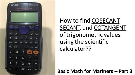 What Is Cot In Trig On Calculator