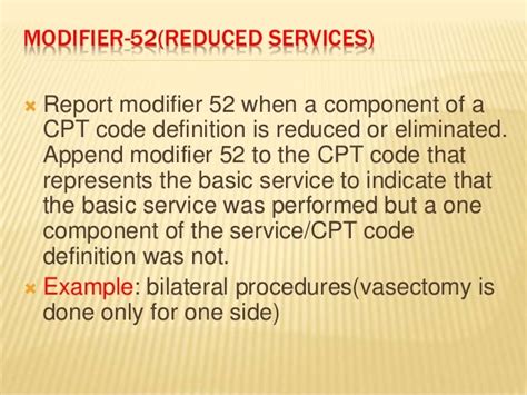 what is cpt code modifier 52