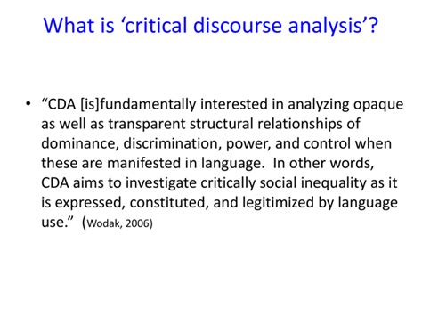 what is critical discourse analysis cda