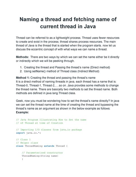 What Is Current Thread In Java