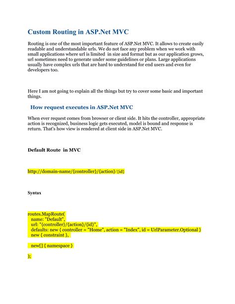what is custom routing in mvc