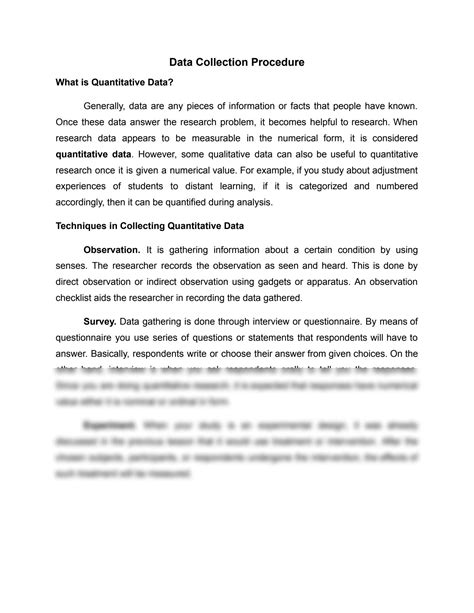 what is data collection procedure pdf