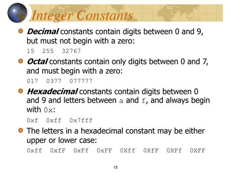 what is decimal integer constant