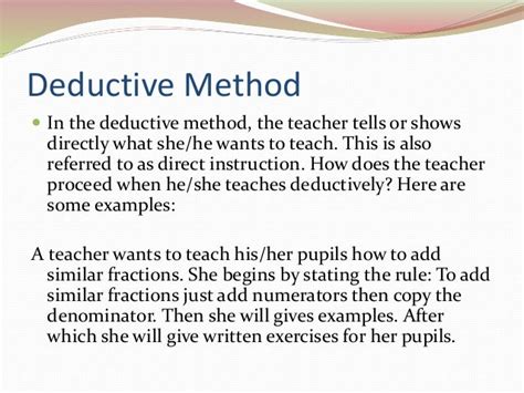 what is deductive method of teaching grammar