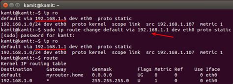 what is default route in linux