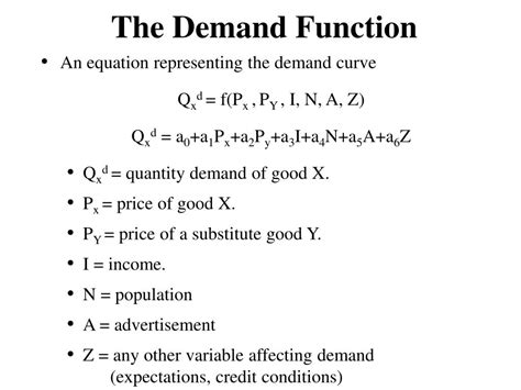 what is demand function with example pdf