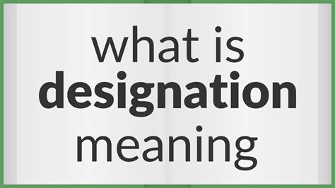 what is designation means in tagalog example