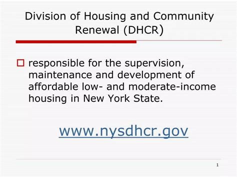 what is dhcr housing