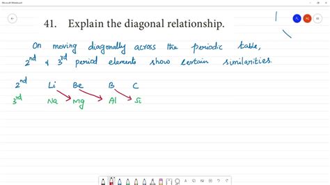 what is diagonal relationship explain with eg