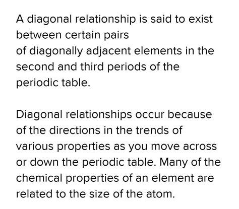 what is diagonal relationship explain with example