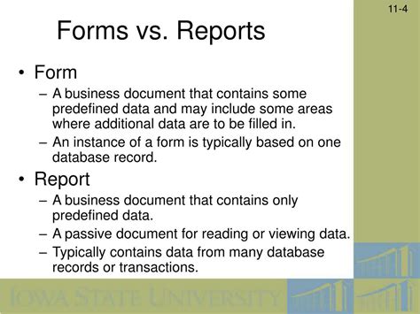 what is difference between forms and reports