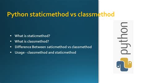 what is difference between static and class method in python