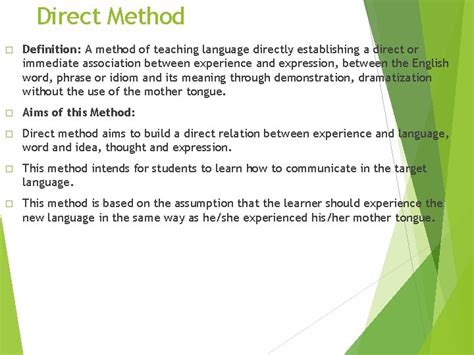 what is direct method of teaching language