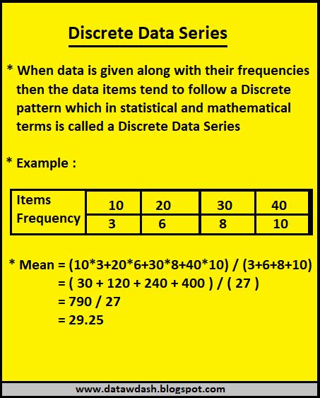 what is discrete series in statistics with example