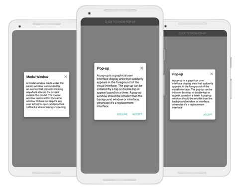 What Is Display Pop-Up Window Android