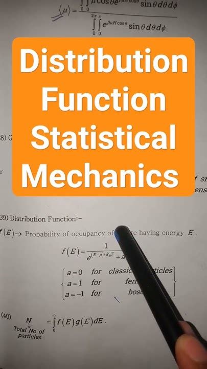 what is distribution function in statistical mechanics