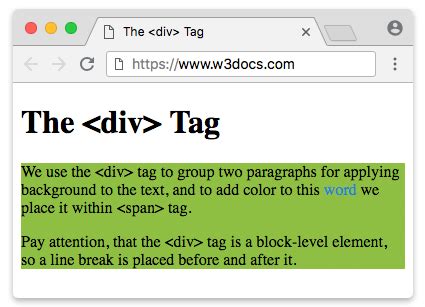 what is div class tag in html