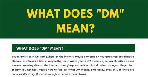 what is dm mean in texting