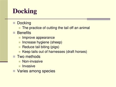 What Is Docking In Animals