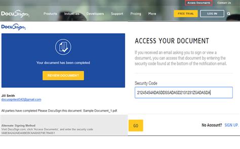 what is document access code