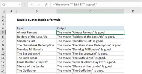 what is double quotation marks in excel