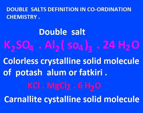 what is double salt explain with example