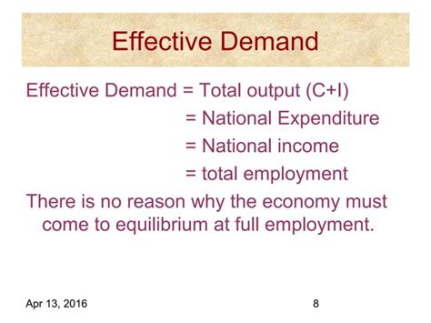 what is effective demand principle explain with numerical example