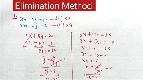 what is elimination method in class 10th