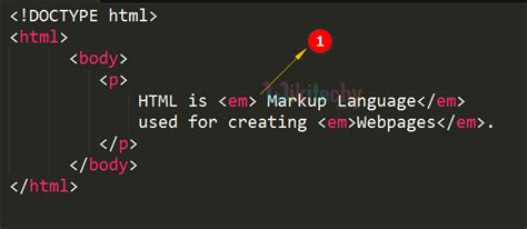 what is em in html code