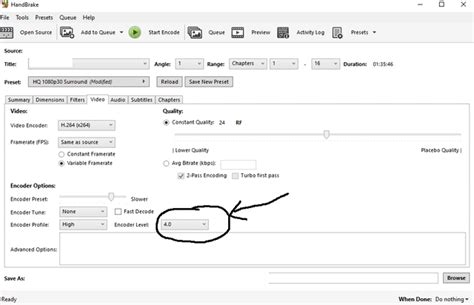 What Is Encoder Level In Handbrake