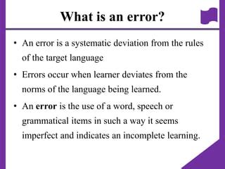 what is error analysis in linguistics