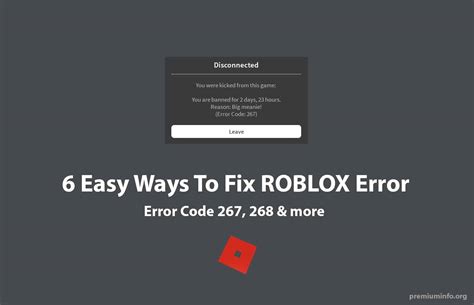 what is error code in roblox 267