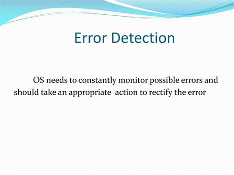 What Is Error Detection In Os