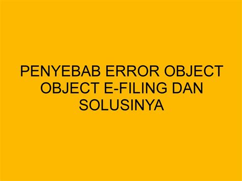 What Is Error Object Object