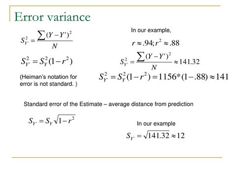 what is error variance in regression