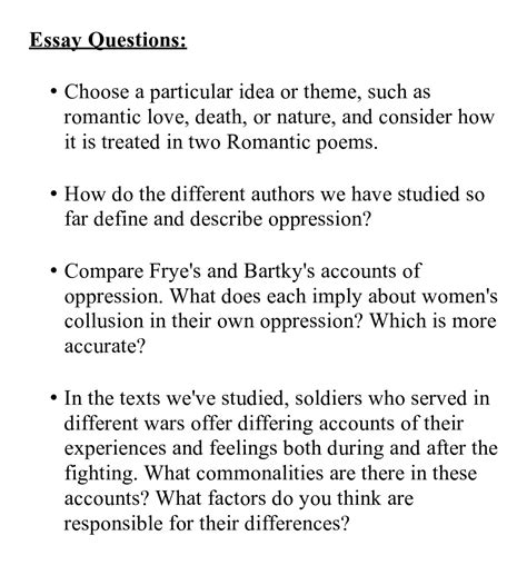 what is essay type questions examples
