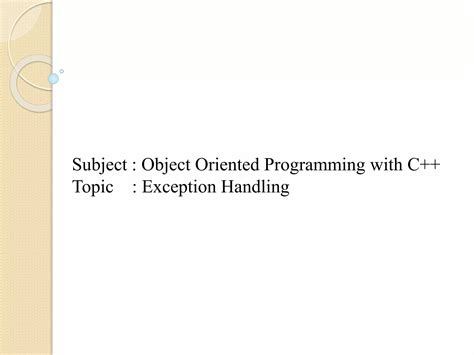 what is exception in object oriented programming