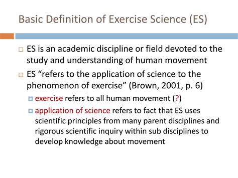 what is exercise science definition
